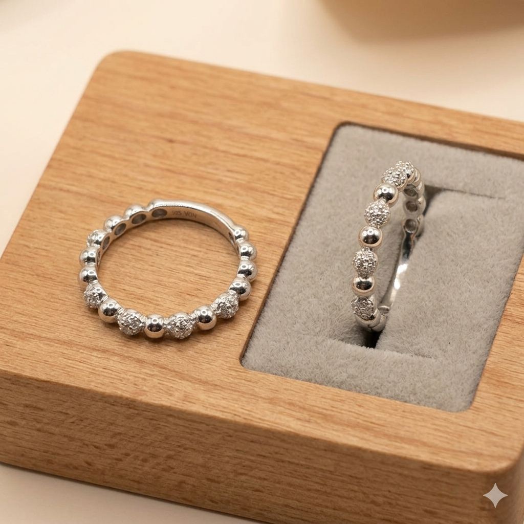 Damen Ring Silber mit Zirkonia Kugeln Ronnynor by DAVUTA