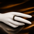 Damen Ring Tigerauge Edelstahl Perlen by DAVUTA
