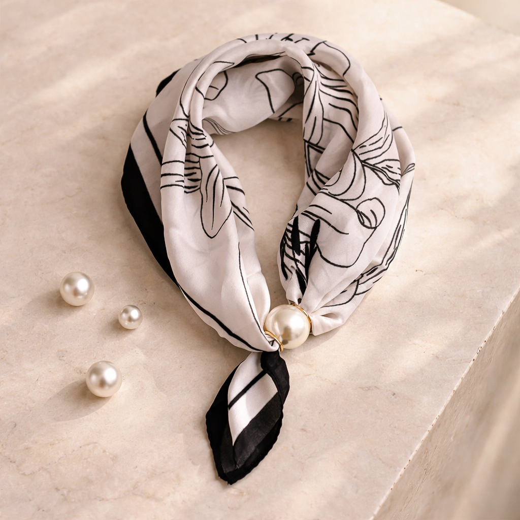 Damen Schaltuch mit Perle No. 1 by DAVUTA
