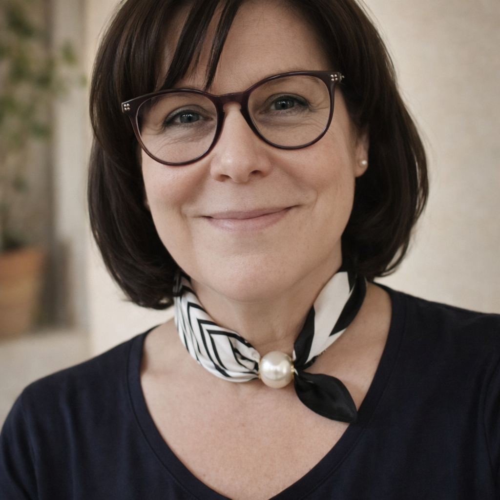 Damen Schaltuch mit Perle getragen von UTA by DAVUTA