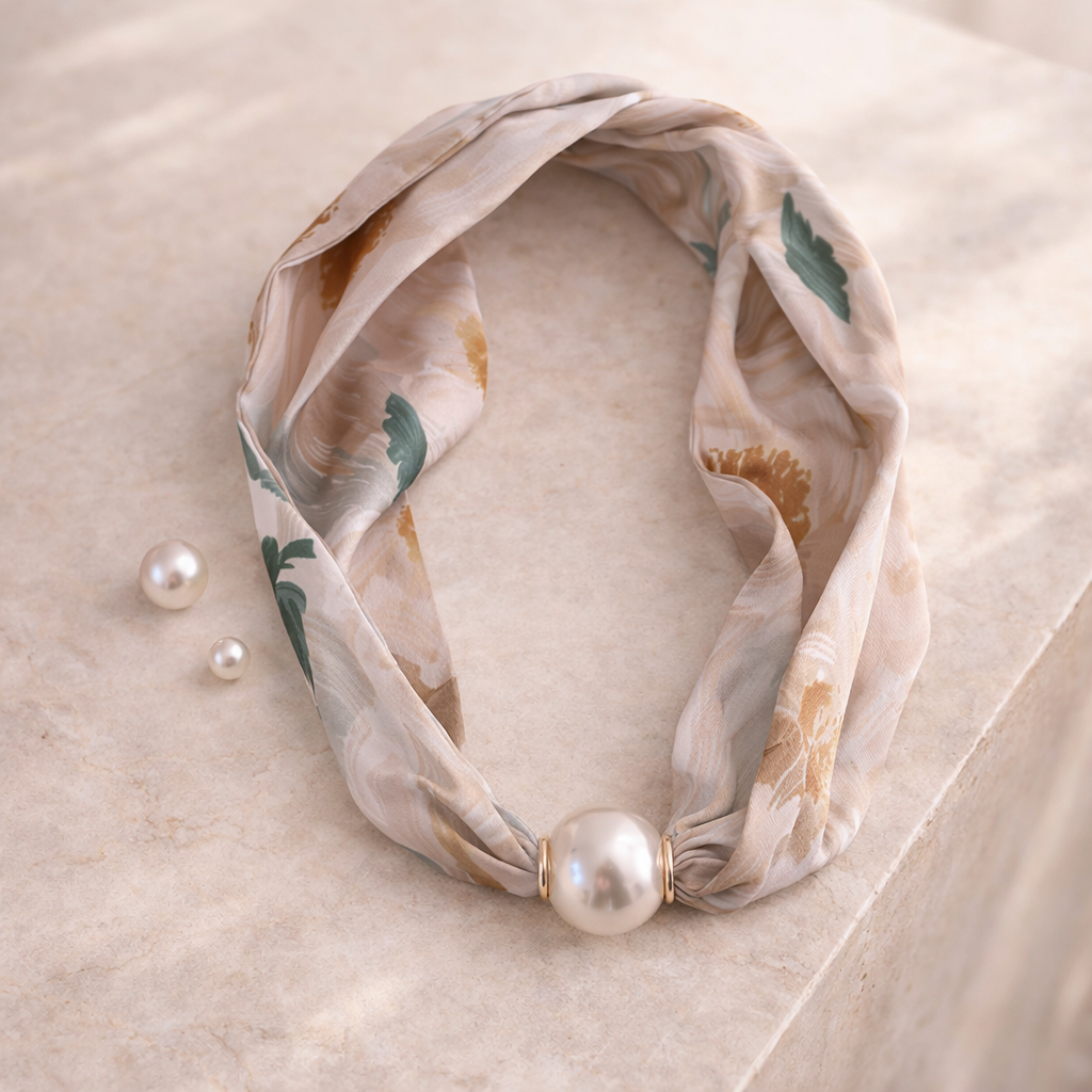 Schal Tuch mit Perle elles Blumenmuster by DAVUTA