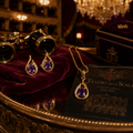 Damen Schmuckset Kette vergoldet mit Amethyst by DAVUTA