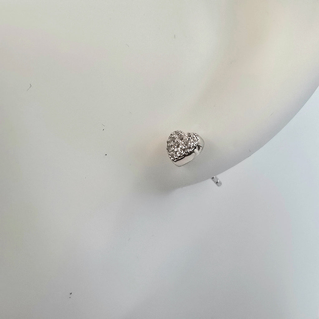 Damen Schmuckset Miniherz Silber Zirkonia Almanor Ohrring an Büste by DAVUTA