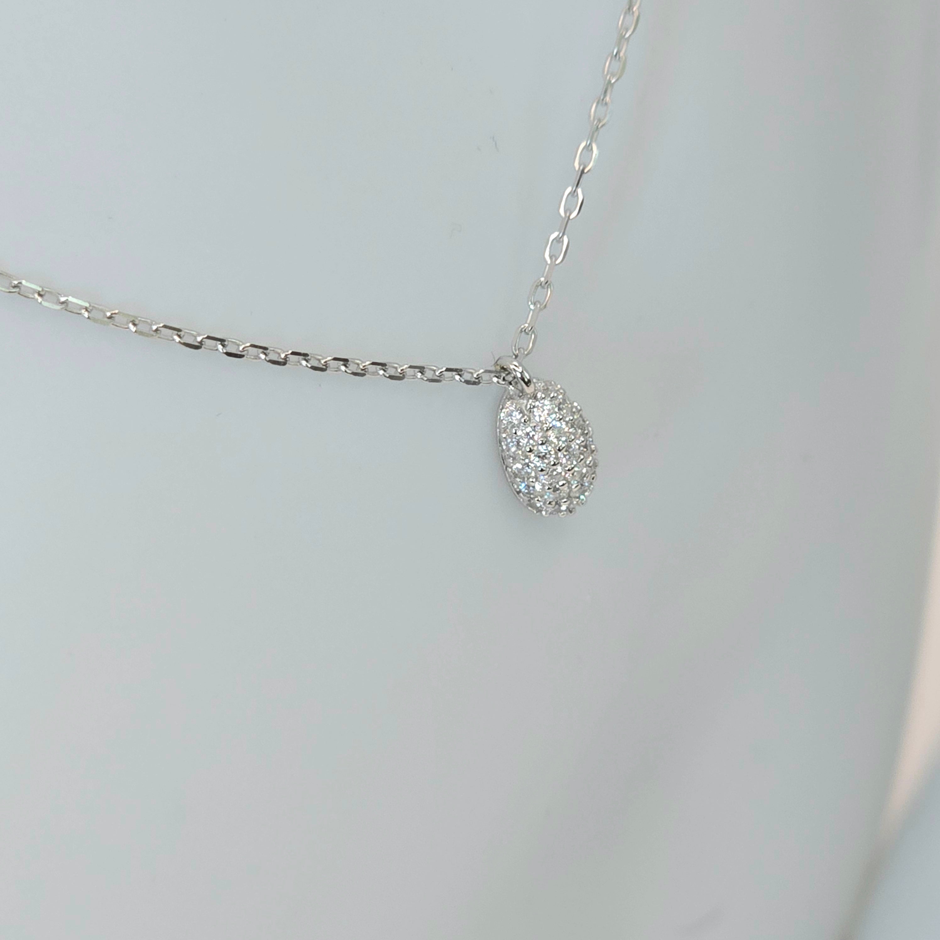 Damen Schmuckset Oval silber Zirkonia Kette an Büste by DAVUTA