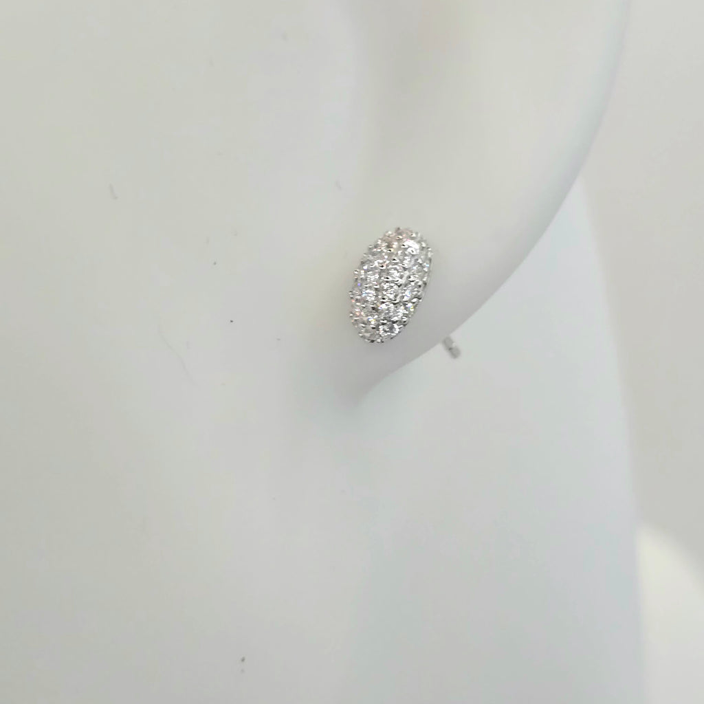 Damen Schmuckset Oval silber Zirkonia Ohrring an Büste by DAVUTA