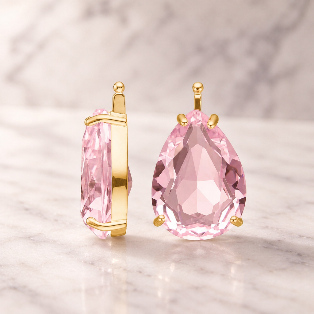 Damen System Ohrring Einhänger Heinzendorff rosa gold by DAVUTA