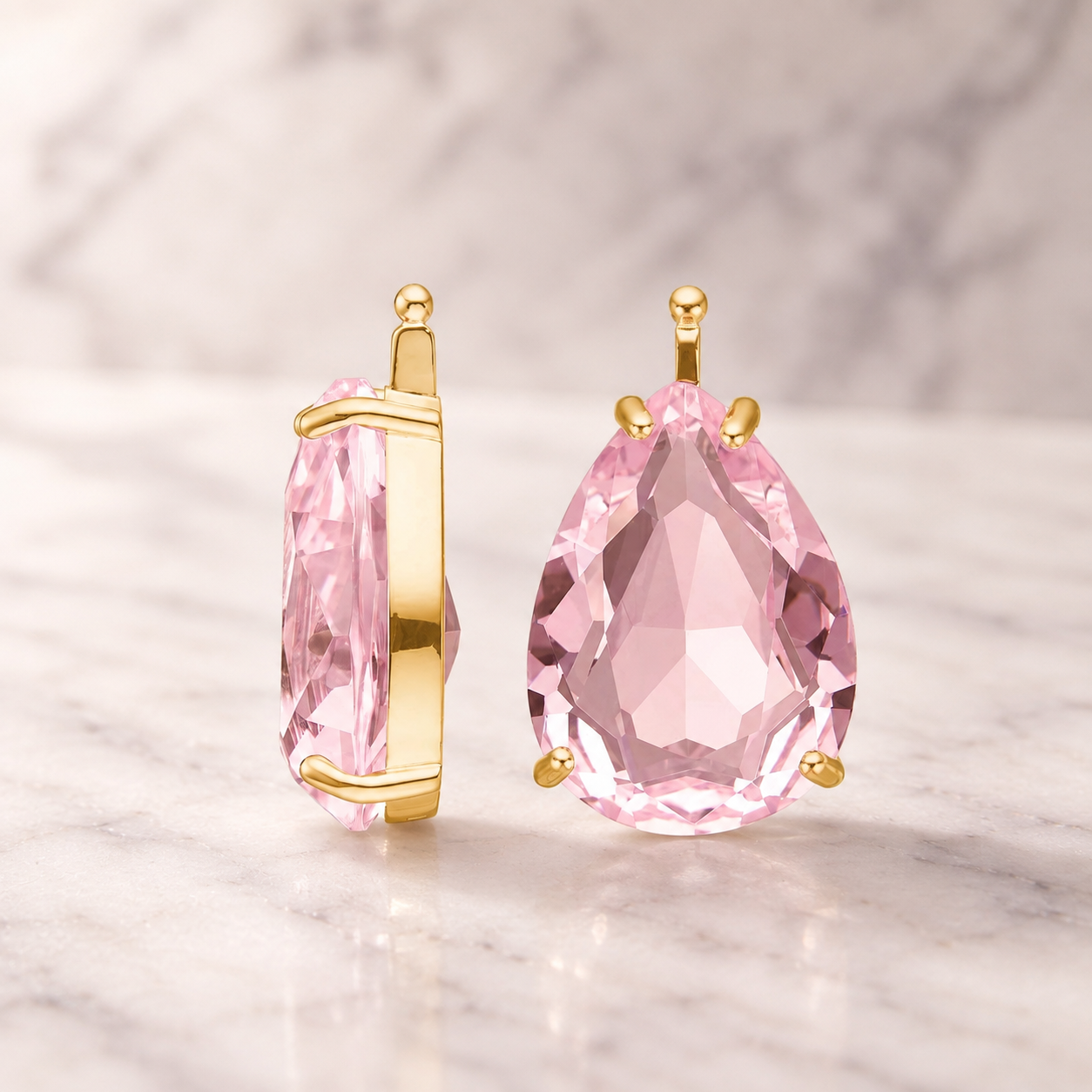Damen System Ohrring Einhänger Heinzendorff rosa gold by DAVUTA