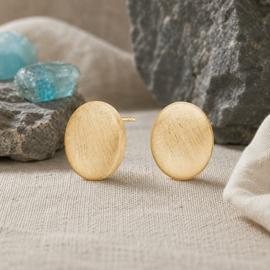 Damen System Ohrstecker Heinzendorff Silber vergoldet matt by DAVUTA
