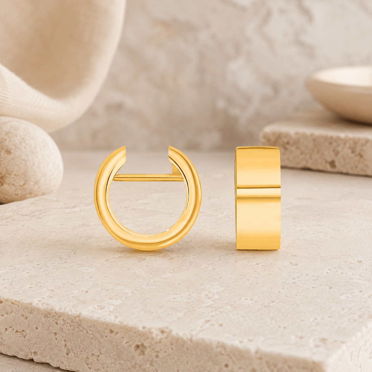 Damen Systemohrring Creole Heinzendorff gold by DAVUTA