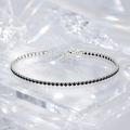 Damen Tennisarmband Armband Silber schwarzer Zirkonia DAVUTA