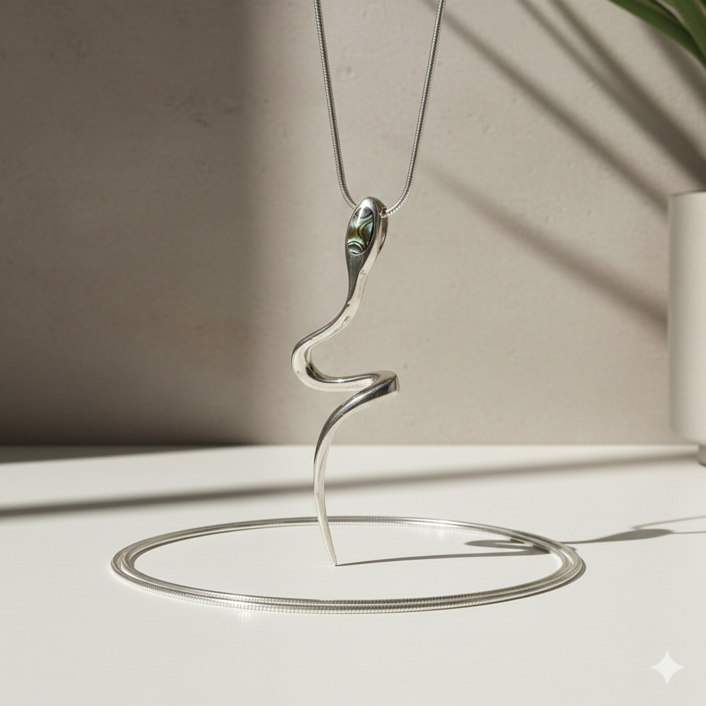 Damen Kette Schlange mit Abalone 925er Sterlingsilber DAVUTA