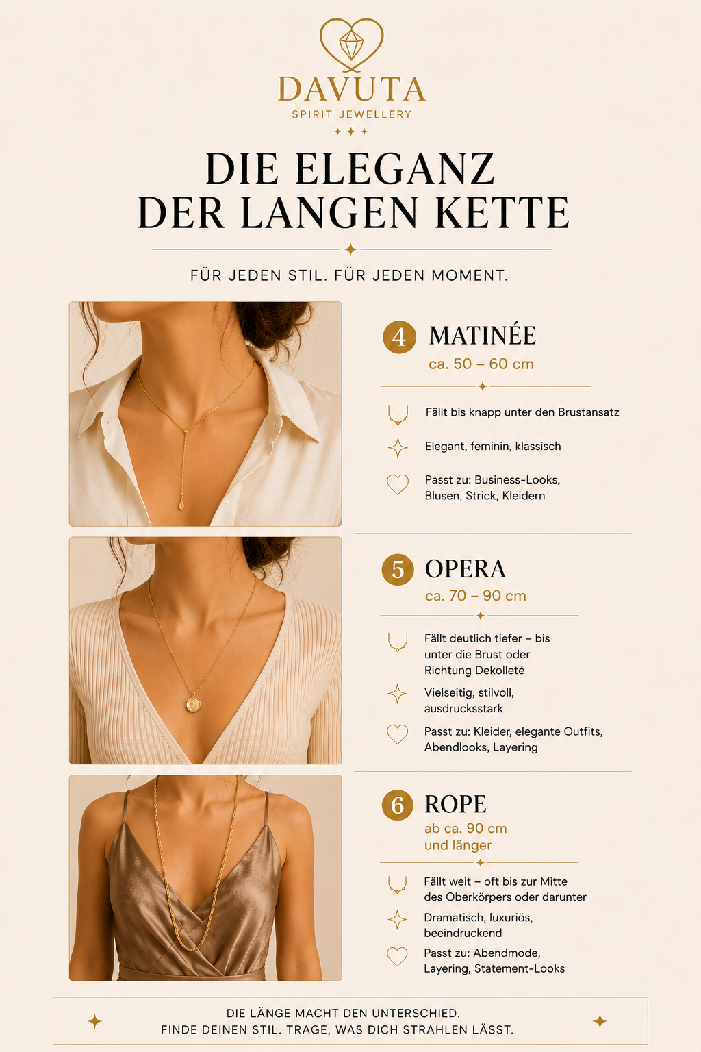 Die Eleganz der langen Kette by DAVUTA
