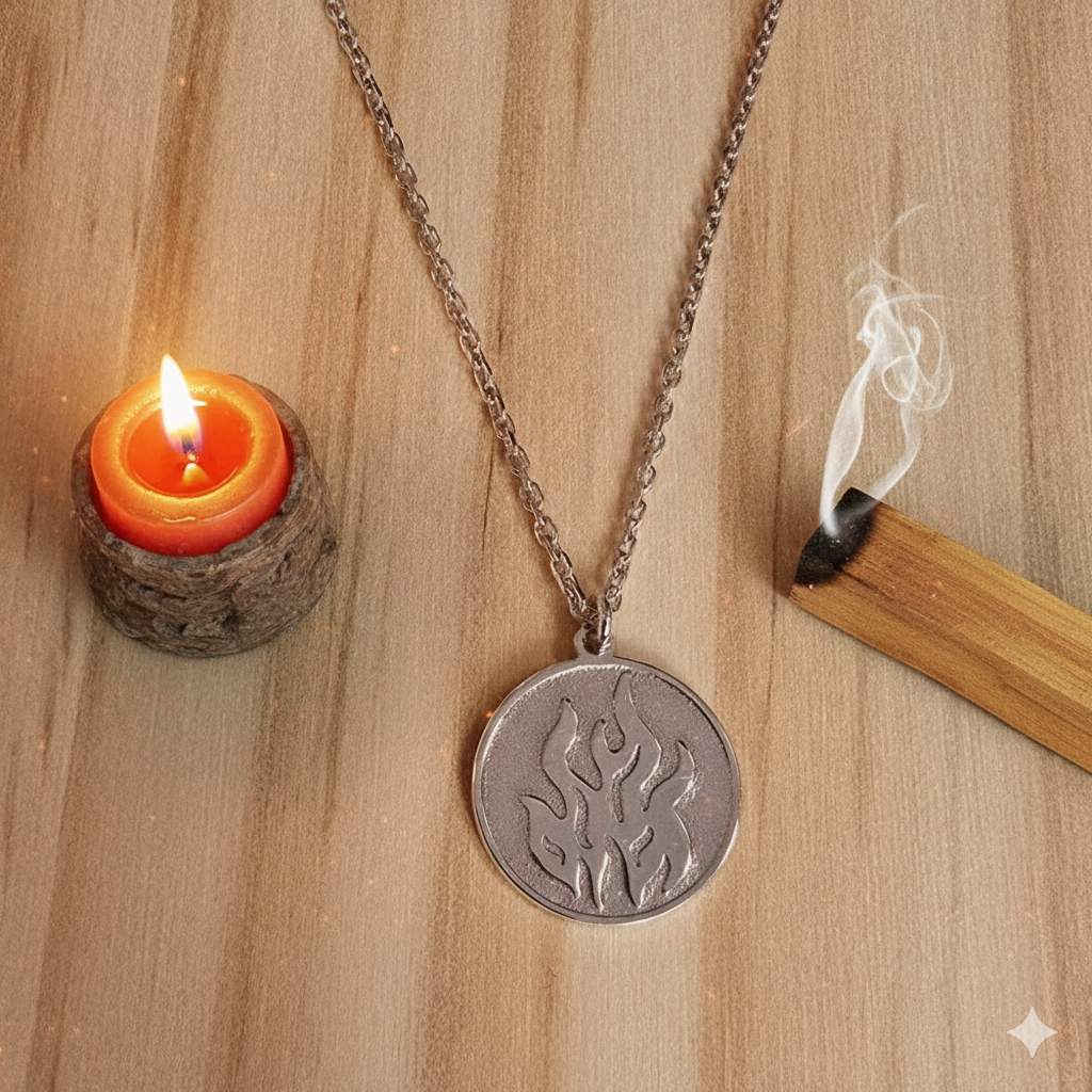 Kette mit Anhänger Element Feuer