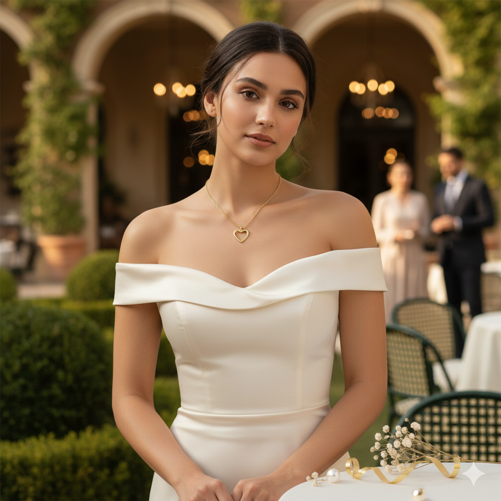 Damen Schmuck-Set Herz / Cuore Martellato / 925er Silber vergoldet / schlicht und schön