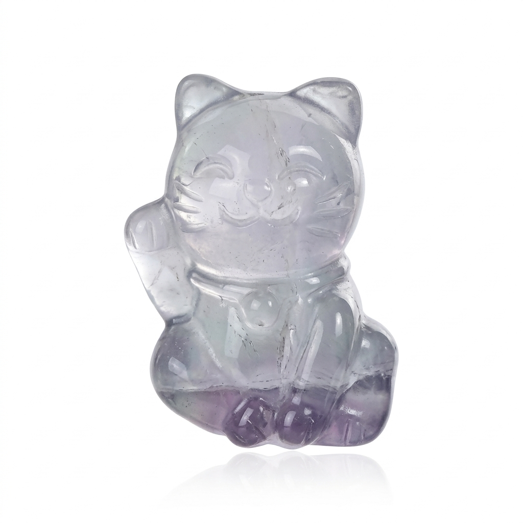 Fluorit Glückskatze (Maneki Neko)