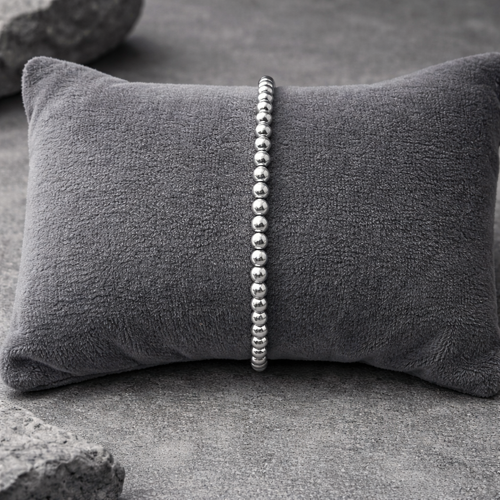 Herren Armband Kugeln aus Edelstahl silber by DAVUTA