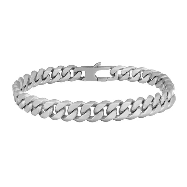 Herren Armband / Catena Forte  Opaca / Edelstahl Silber matt / maskulin + stark