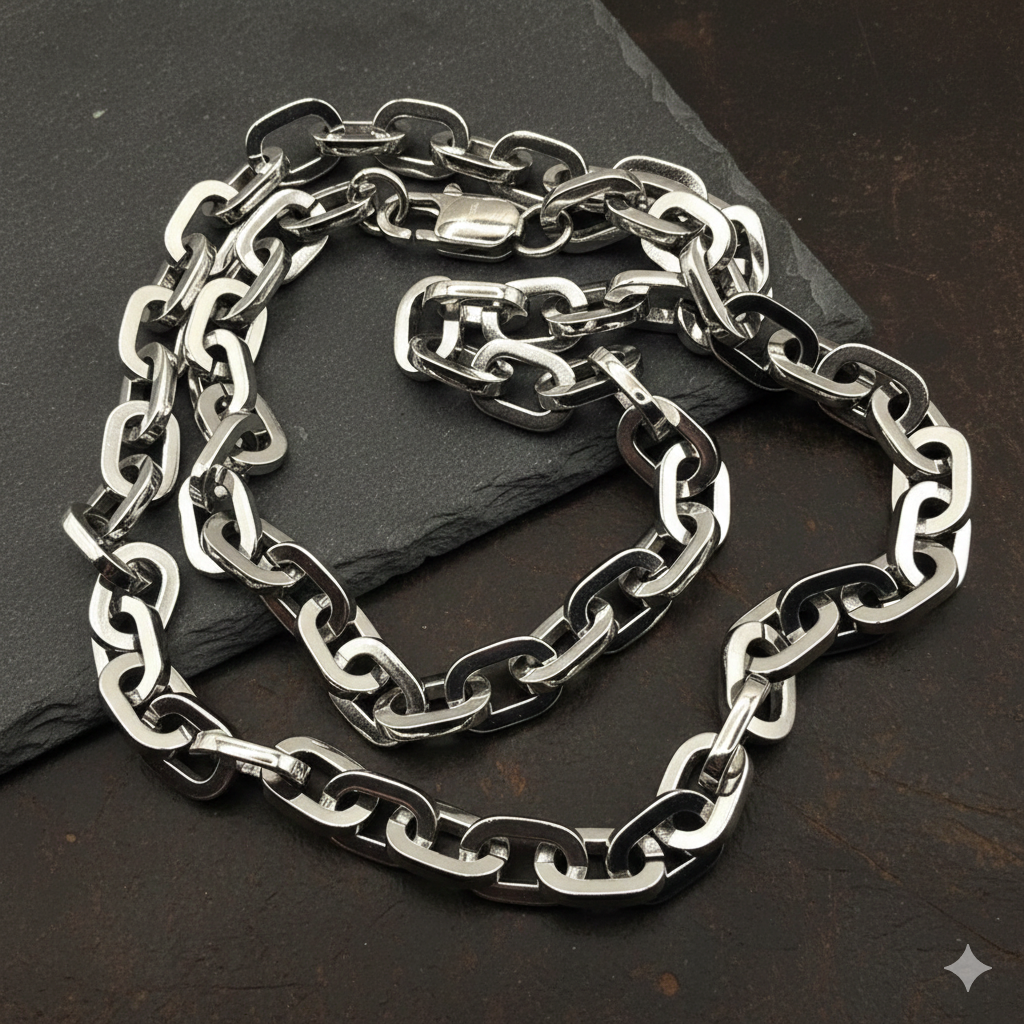 Herren Halskette Edelstahl silber Statementkette SON by DAVUTA