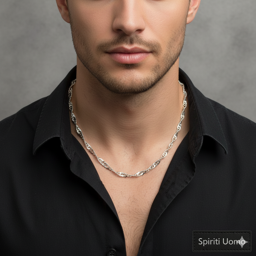 Herren Singapur Kette in Sterlingsilber by DAVUTA