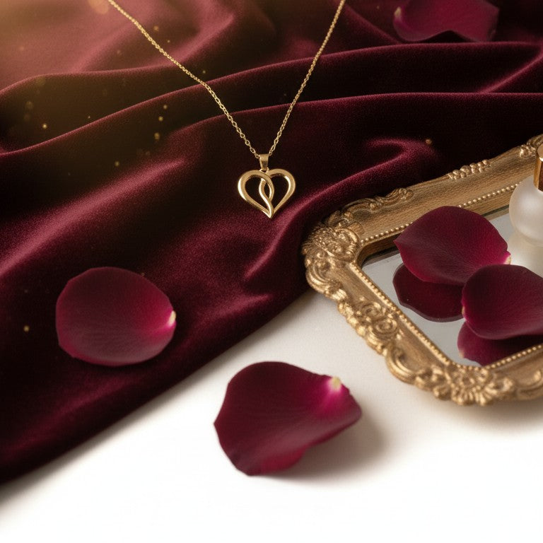 Herzanhänger verschlungen vergoldet mit Kette DAVUTA Spirit Jewellery