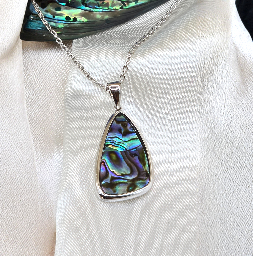 Großer Abalone Anhänger Damenkette Silber Spirit of the ocean DAVUTA