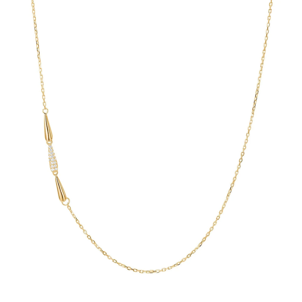 Damen Collier / Goccia Elegante / 935er Silber vergoldet / elegant schlicht / ROMYNOR