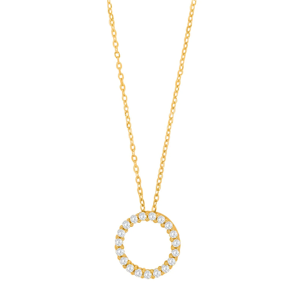 Damen Schmuck-Set Kreis / Cerchi Dorati / 925er Silber 8 K vergoldet / Zirkonia / Serie Obinor