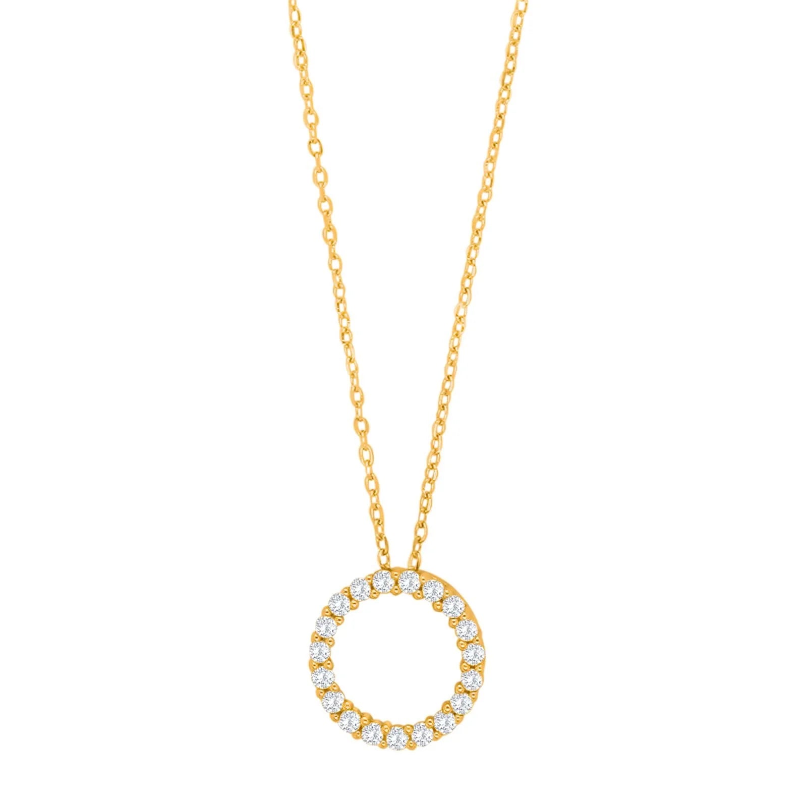 Damen Schmuck-Set Kreis / Cerchi Dorati / 925er Silber 8 K vergoldet / Zirkonia / Serie Obinor