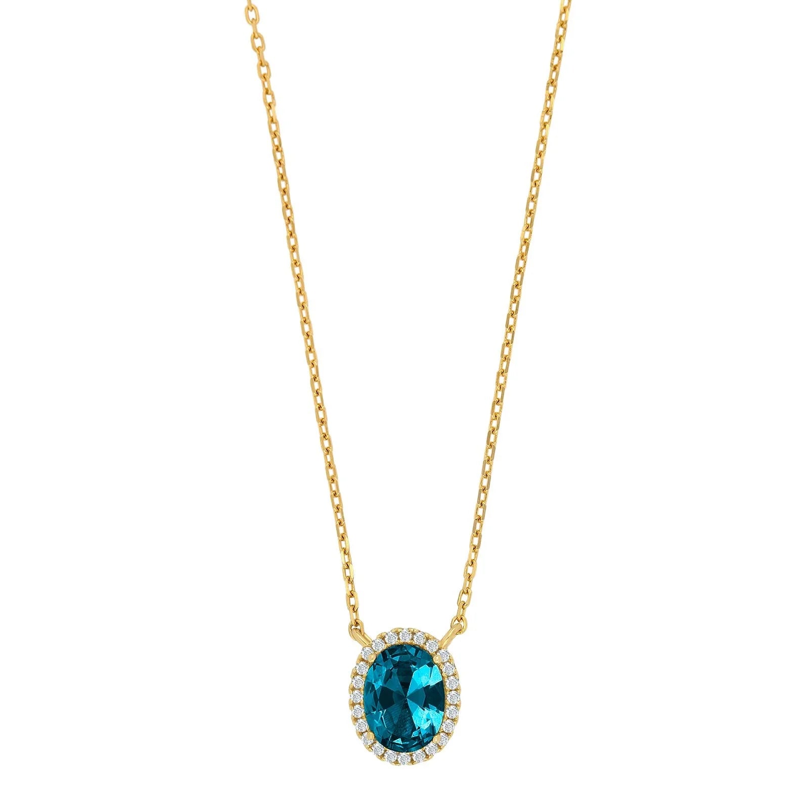 Damen Kette mit Anhänger / Oceano Dorato / 925er Silber Vergoldet / Zirkonia / Serie Millenor / elegant feminin