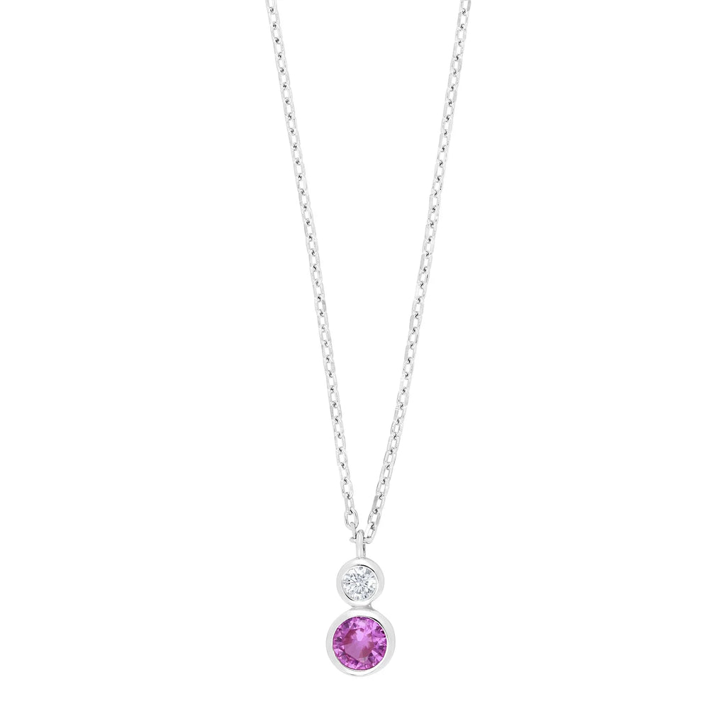 Damen Kette mit Anhänger / Rosa Luce / 925er Silber / Zirkonia / Reihe Idanor / edel  + zart
