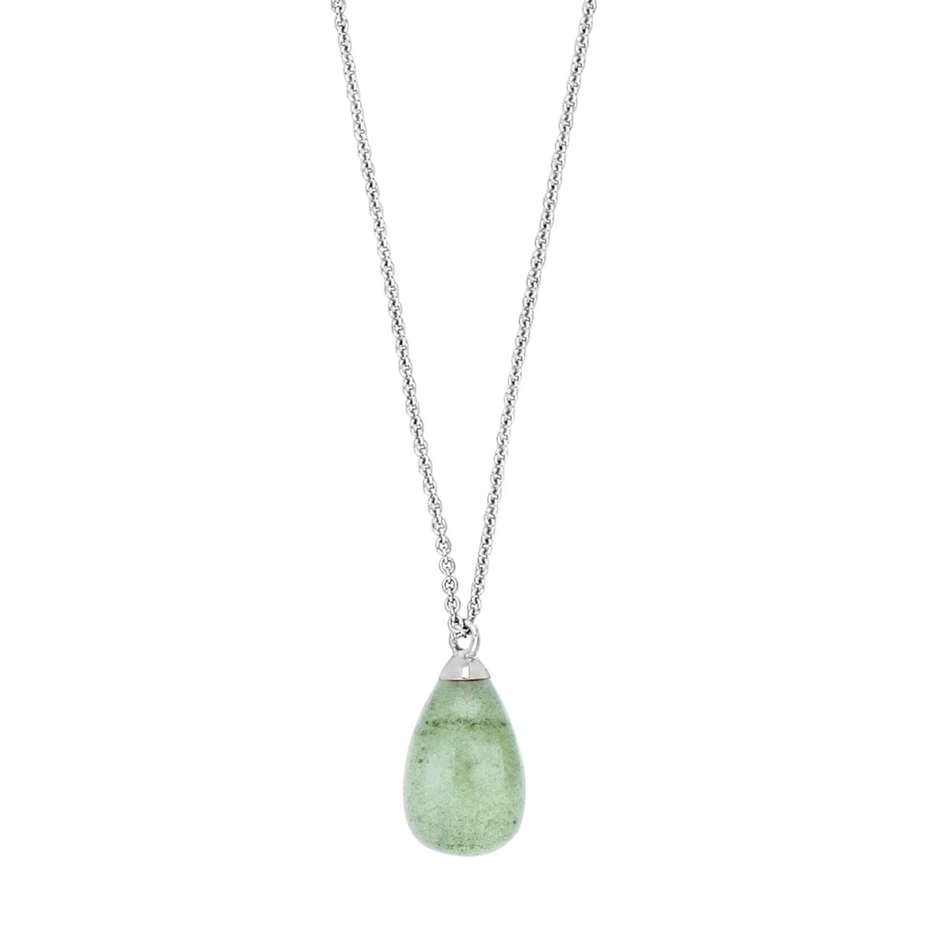 Damen Kette mit Anhänger / Goccia Verde Aura / 925er Silber / Aventurin / edel feminin