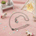 Kinder Kette Einhorn bunt mit Silber DAVUTA