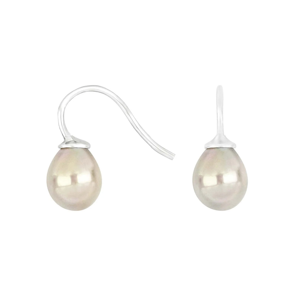 Damen Ohrring / Perla Luminosa / 925er Silber / Mallorca Süßwasserperle / schlicht + elegant