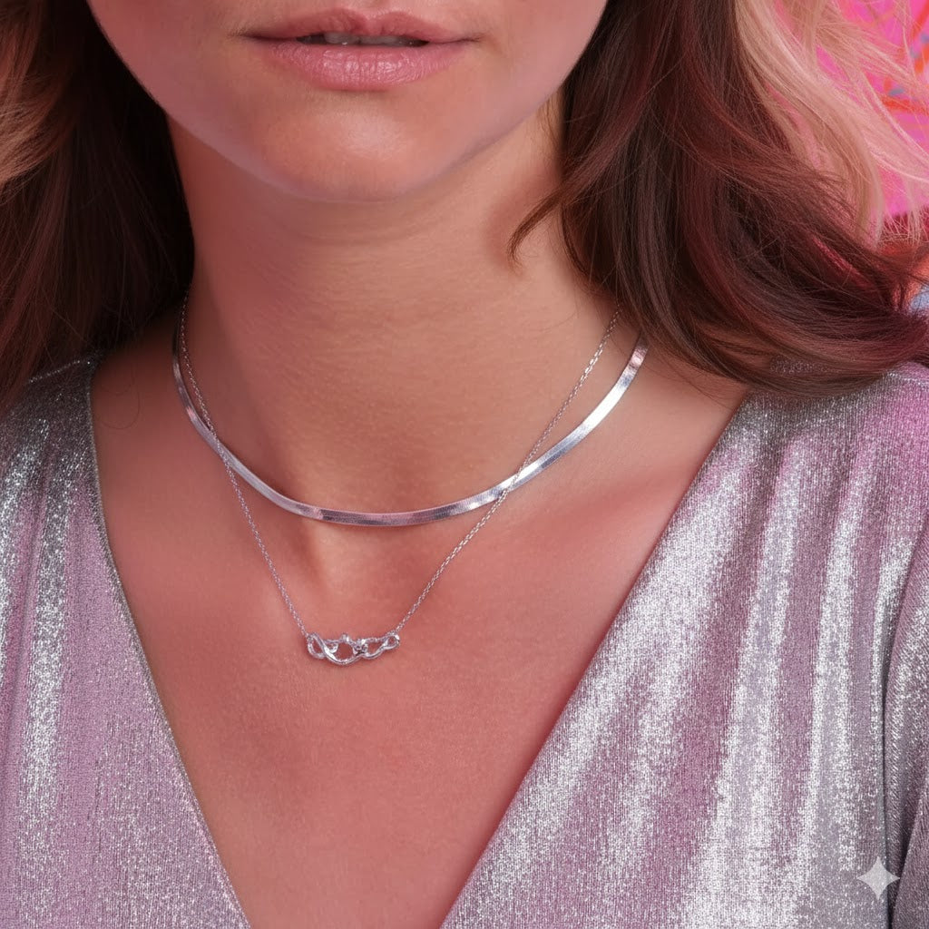 Damen Kette mit Anhänger / Serpens Argento  / 925er Silber / edel + feminin