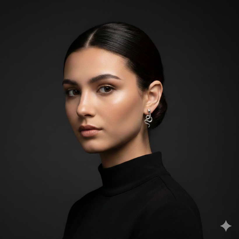 Modell Ohrring Damen in silber Schlange groß by DAVUTA