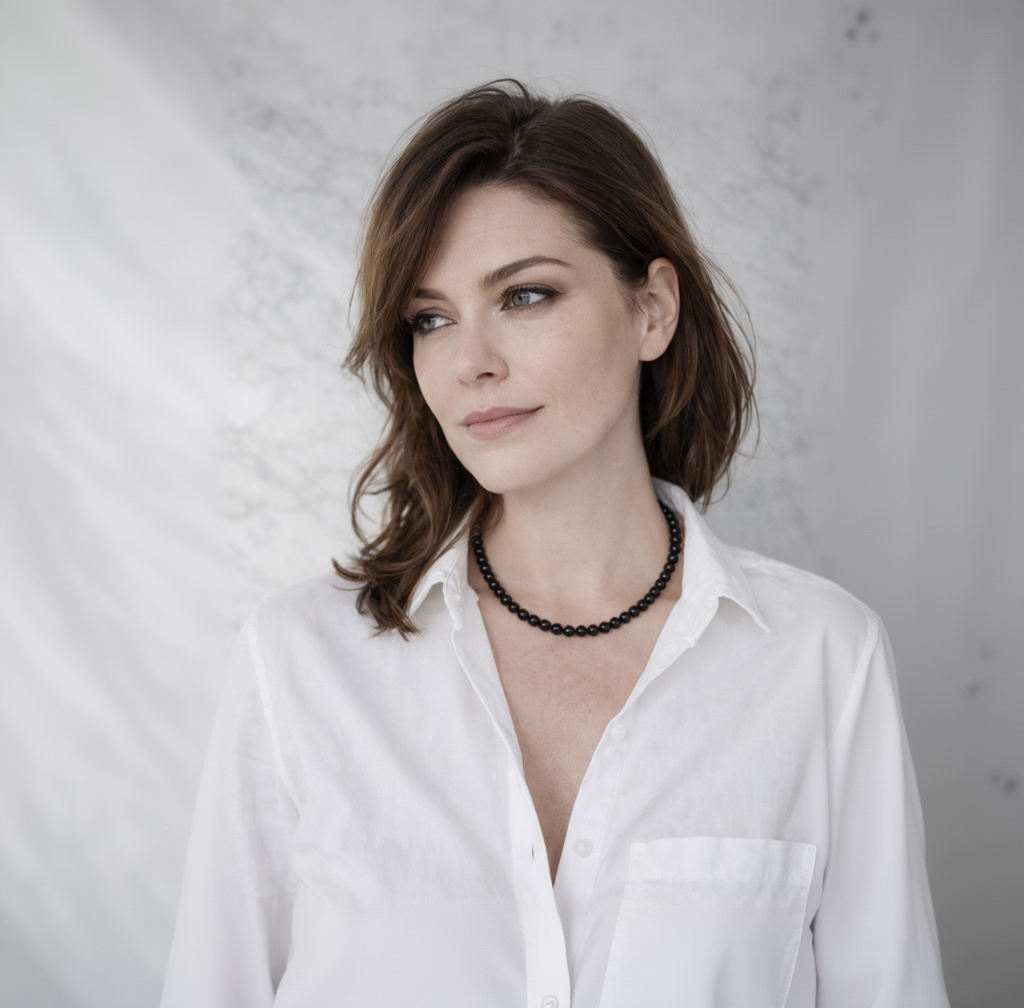 model mit turmalincollier schwarz by DAVUTA