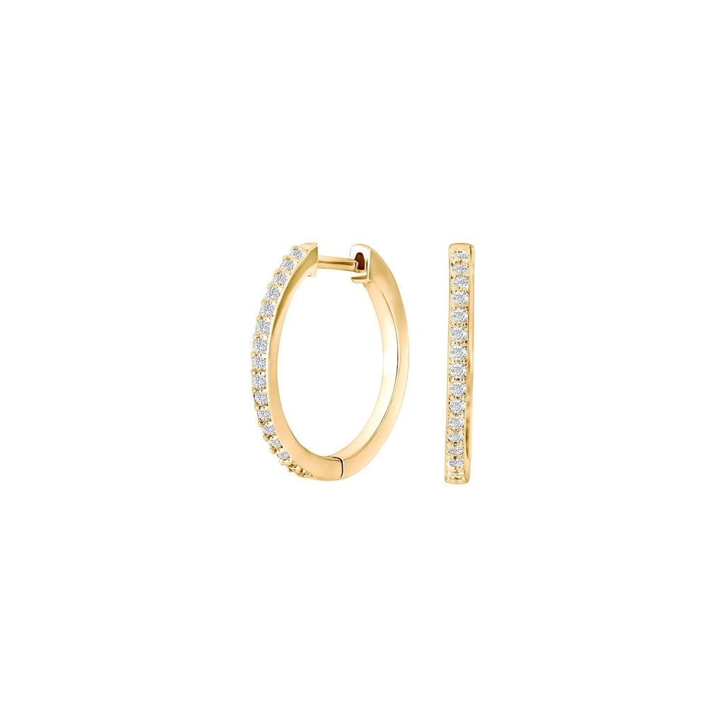 Damen Ohrring / Creolo Dorato di Luce / 925er Silber vergoldet / Zirkonia / Serie JUNENOR