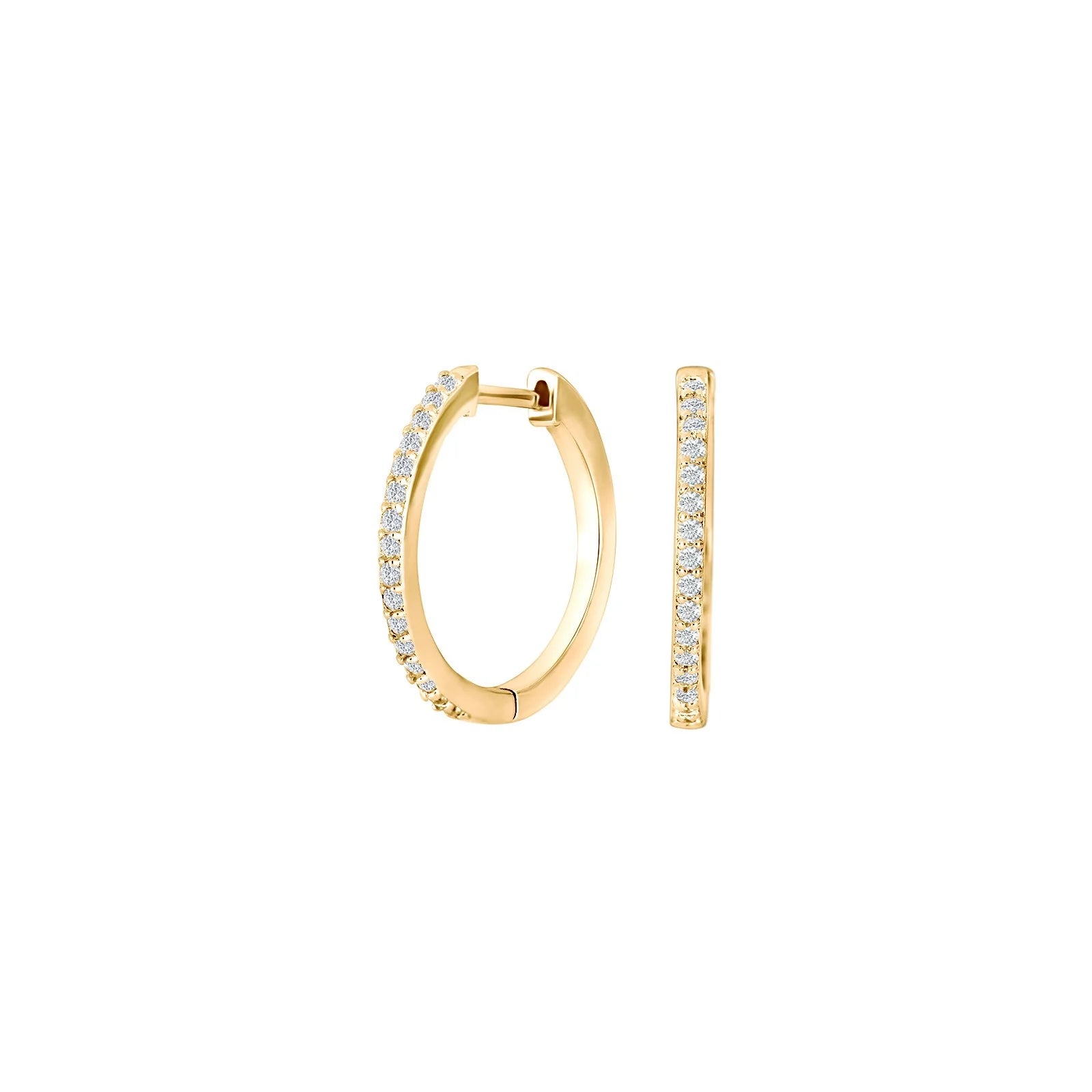 Damen Ohrring / Creolo Dorato di Luce / 925er Silber vergoldet / Zirkonia / Serie JUNENOR