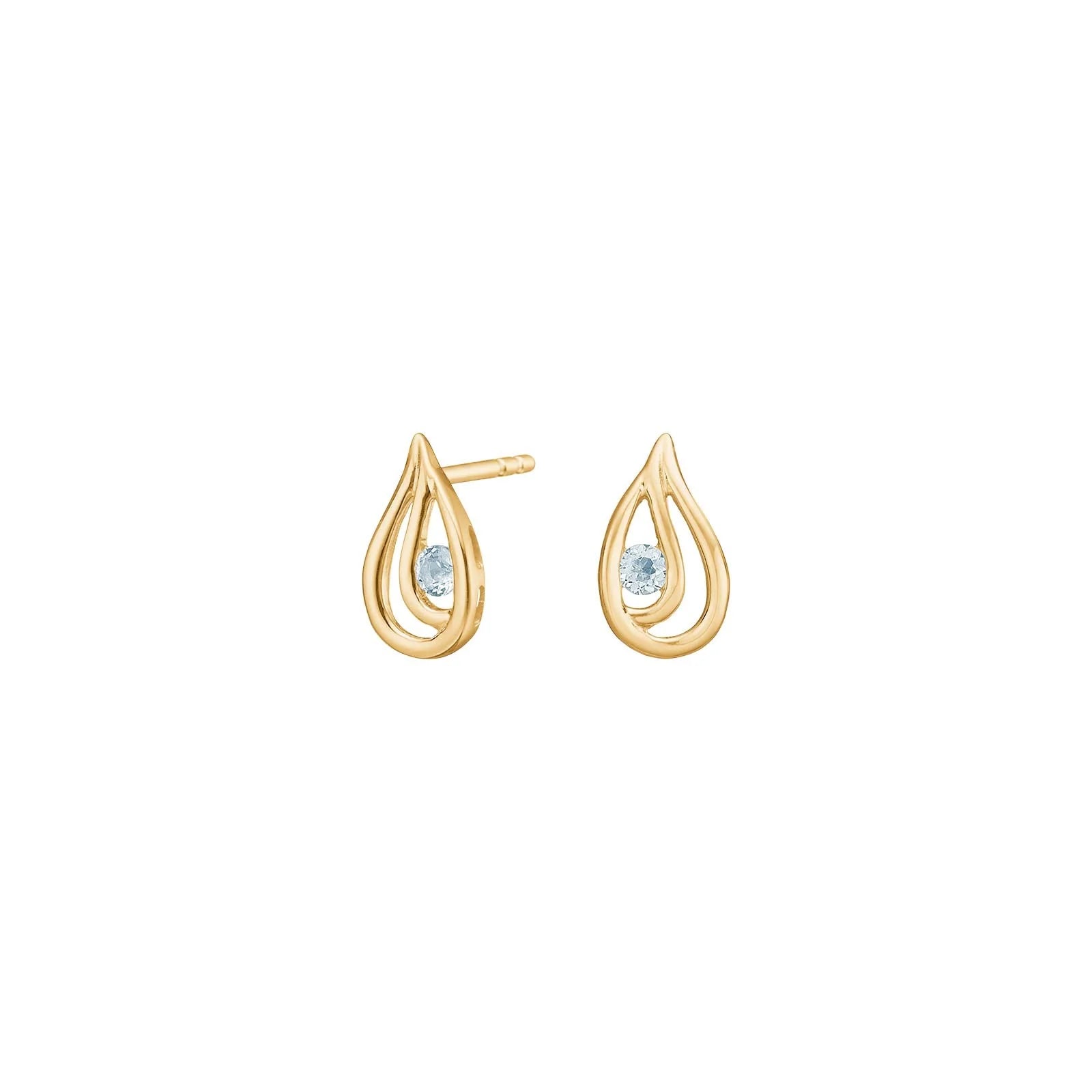 Damen Ohrringe 8 K Gold mit Blauem Topas clean