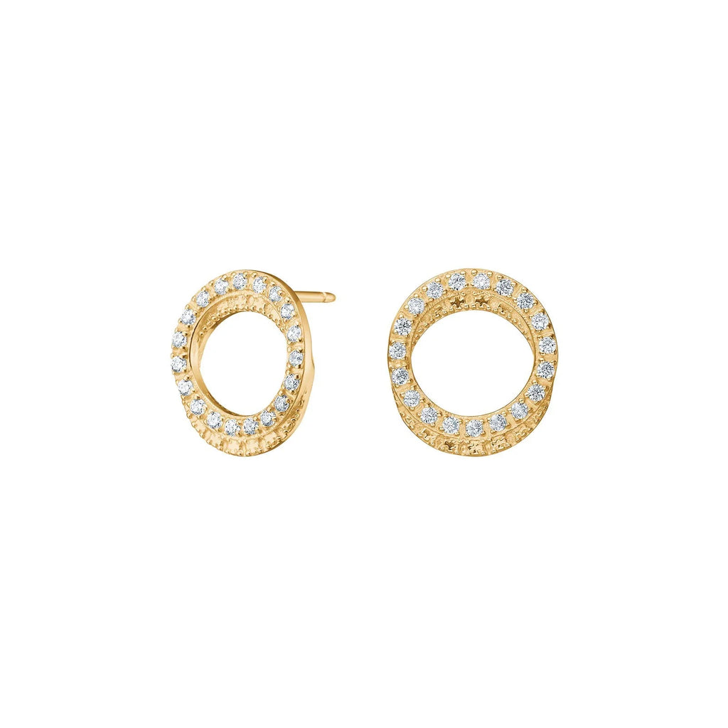 Damen Ohrring Kreis / Cerchi d'Oro Piccolo / 8 K (333) Gold / Zirkonia / feminin elegant
