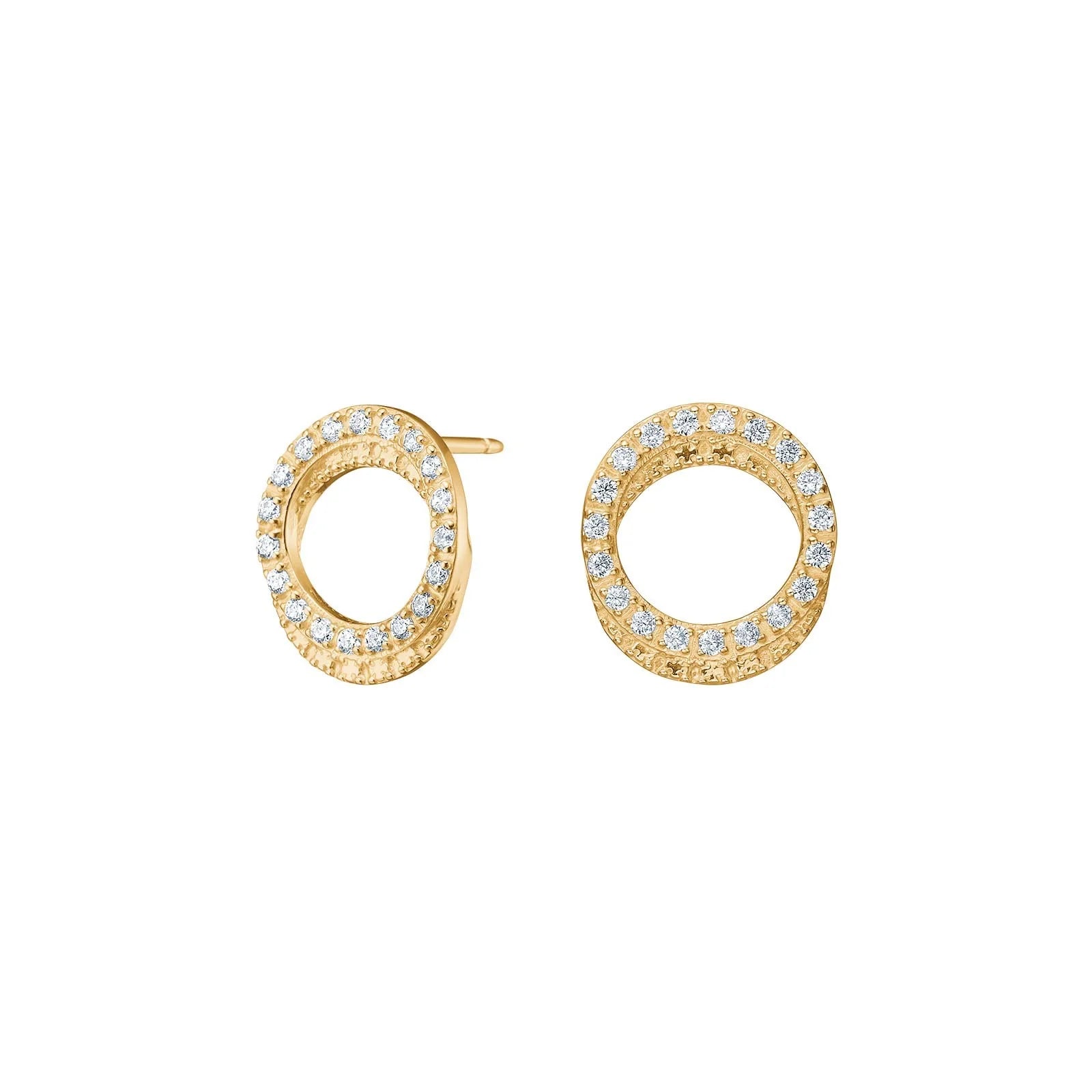 Damen Ohrring Kreis / Cerchi d'Oro Piccolo / 8 K (333) Gold / Zirkonia / feminin elegant