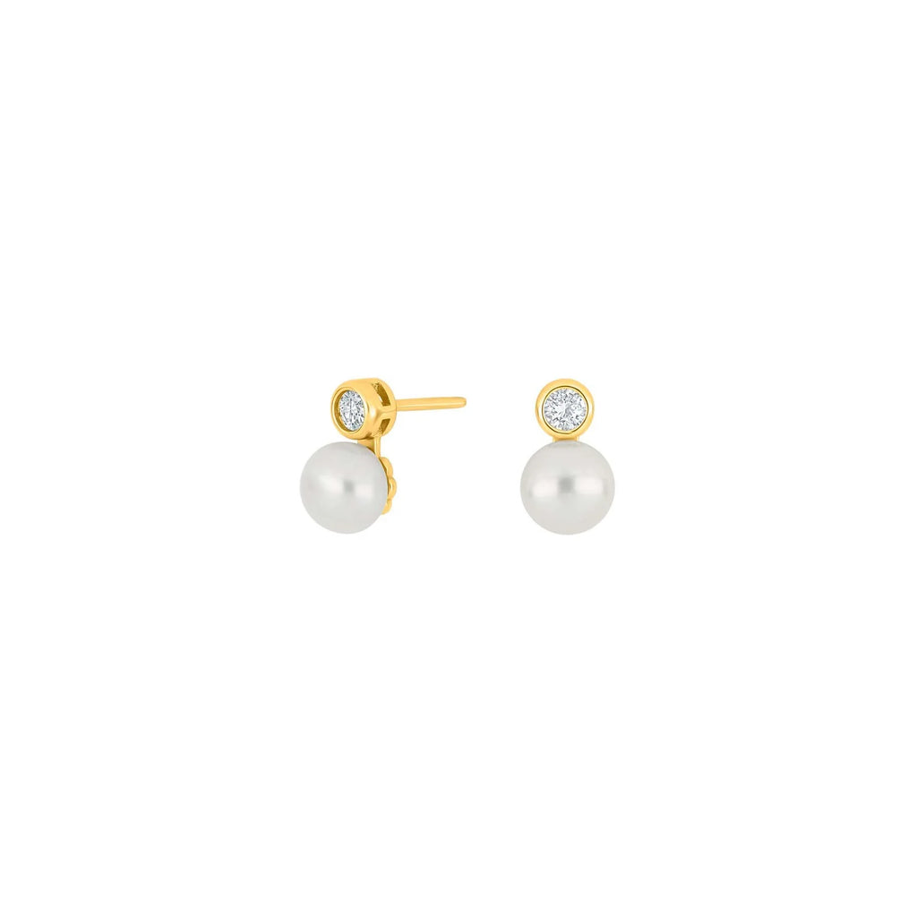Damen Schmuck-Set Perle / Perla Serena / 925er Silber 8 K vergoldet / Zirkonia / Serie Nominor