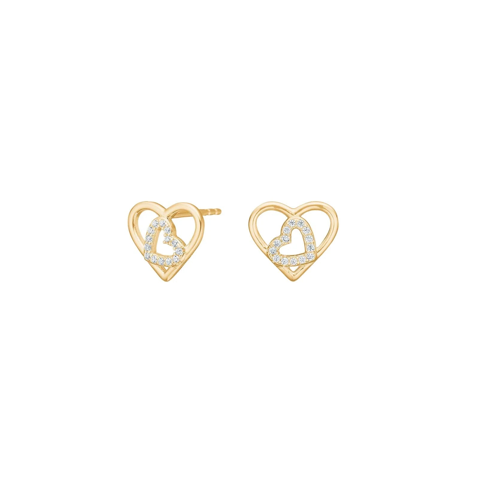 Damen Schmuck-Set Herz / Battito / 925er Silber 18 K vergoldet / Zirkonia / Serie RiveraNor