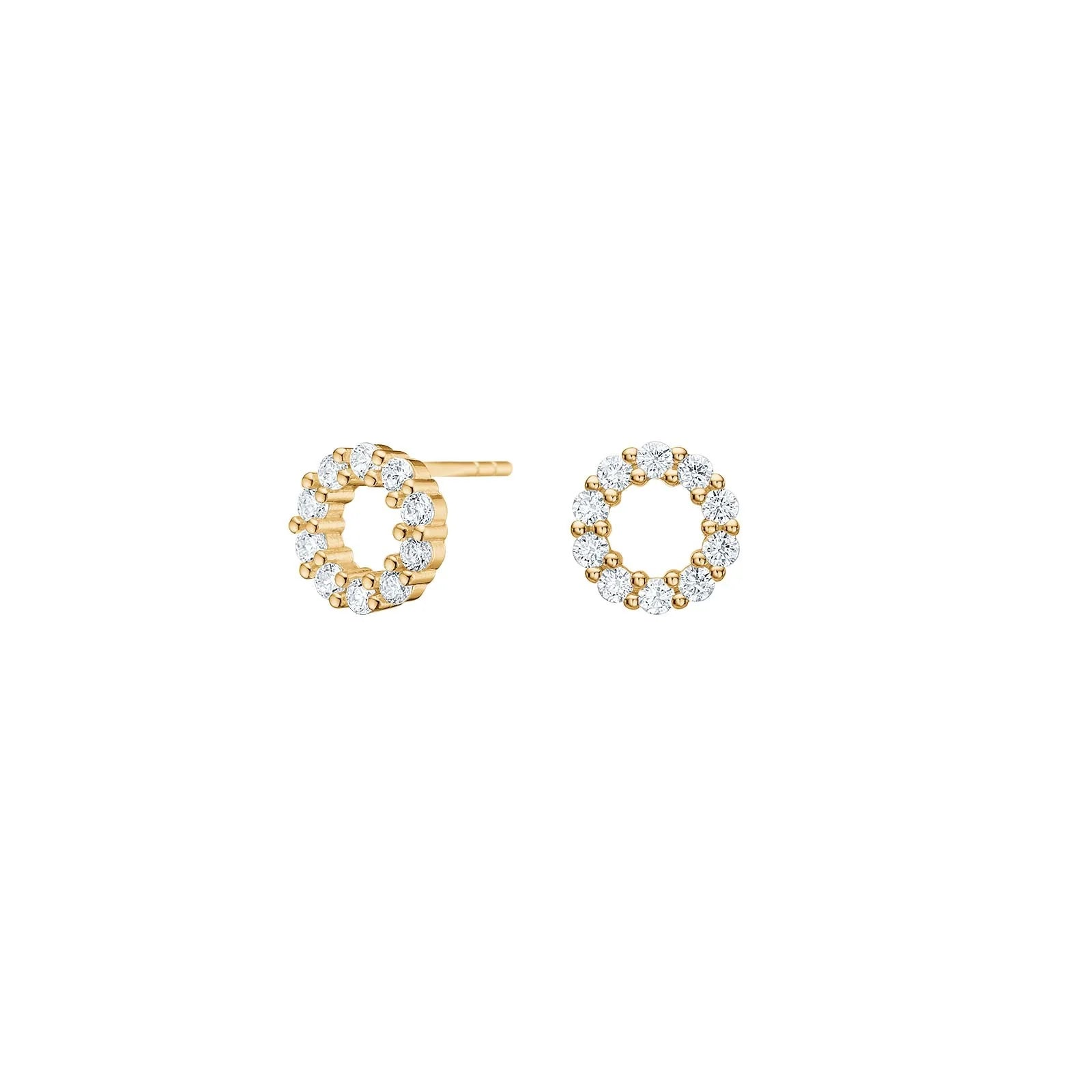 Damen Schmuck-Set Kreis / Cerchi Dorati / 925er Silber 8 K vergoldet / Zirkonia / Serie Obinor
