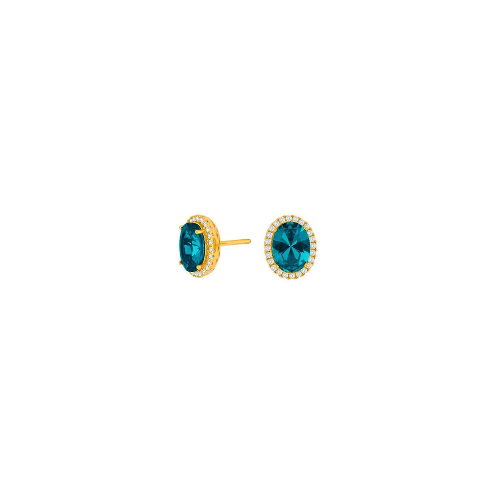 Damen Ohrring / Oceano Dorato / 925er Silber 8 K vergoldet / Zirkonia / Serie Millenor / Elegant