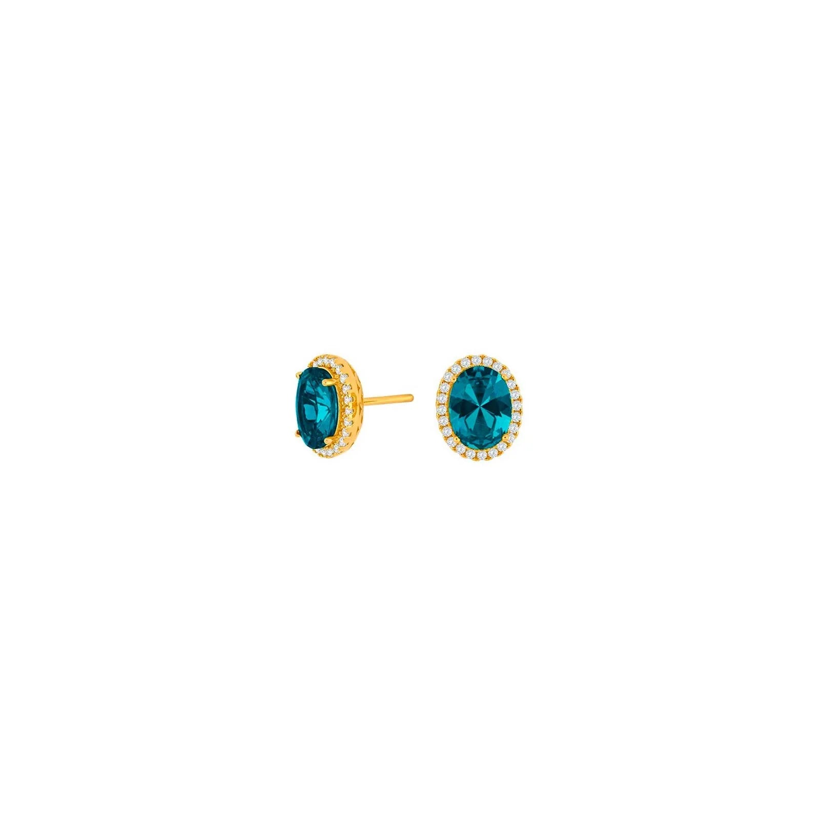 Damen Ohrring / Oceano Dorato / 925er Silber 8 K vergoldet / Zirkonia / Serie Millenor / Elegant