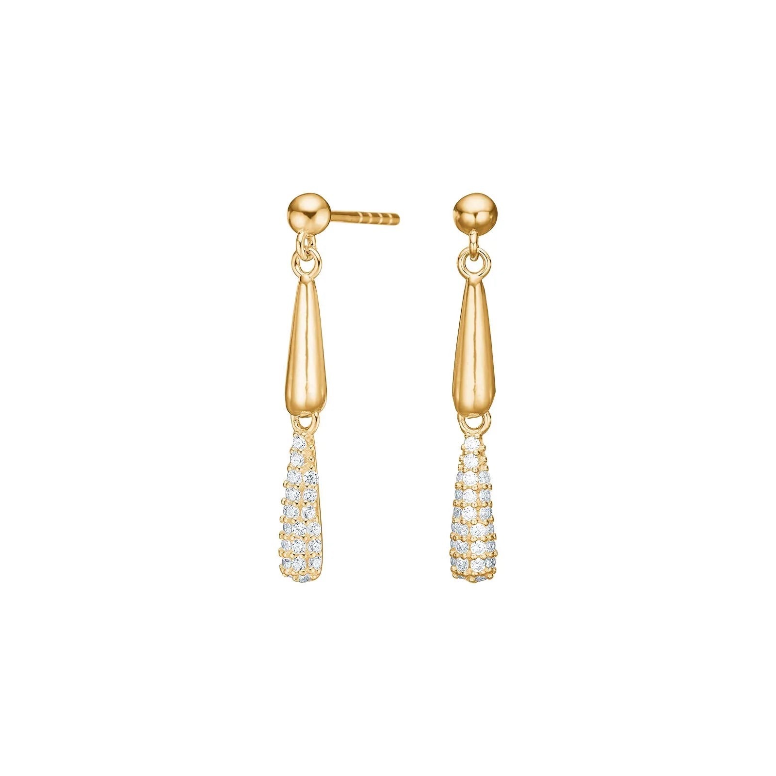 Damen Ohrring / Goccia Fine  / 935er Silber vergoldet / elegant schlicht / ROMYNOR