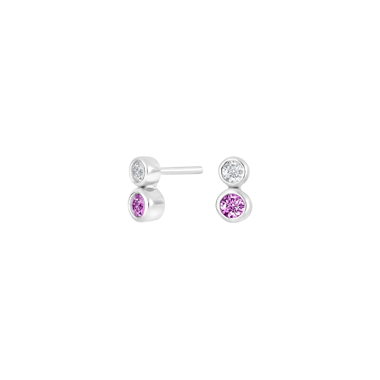 Damen Ohrring / Rosa Luce Piccola / 925er Silber / Zirkonia / Serie Idanor / schlicht + elegant