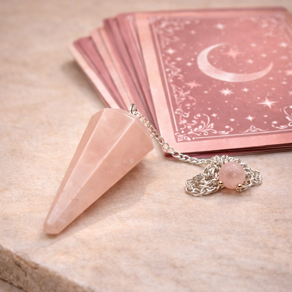 Pendel Rosenquarz liegend by DAVUTA