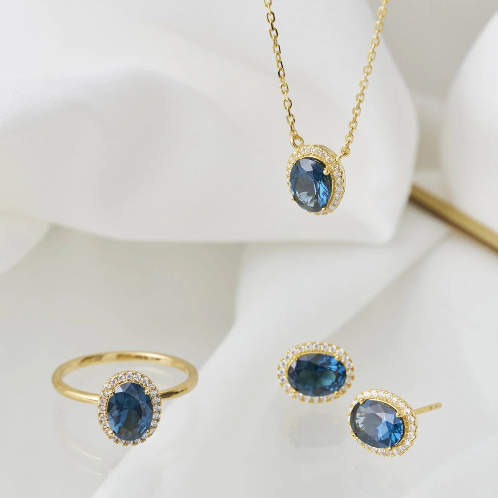 Damen Kette mit Anhänger / Oceano Dorato / 925er Silber Vergoldet / Zirkonia / Serie Millenor / elegant feminin
